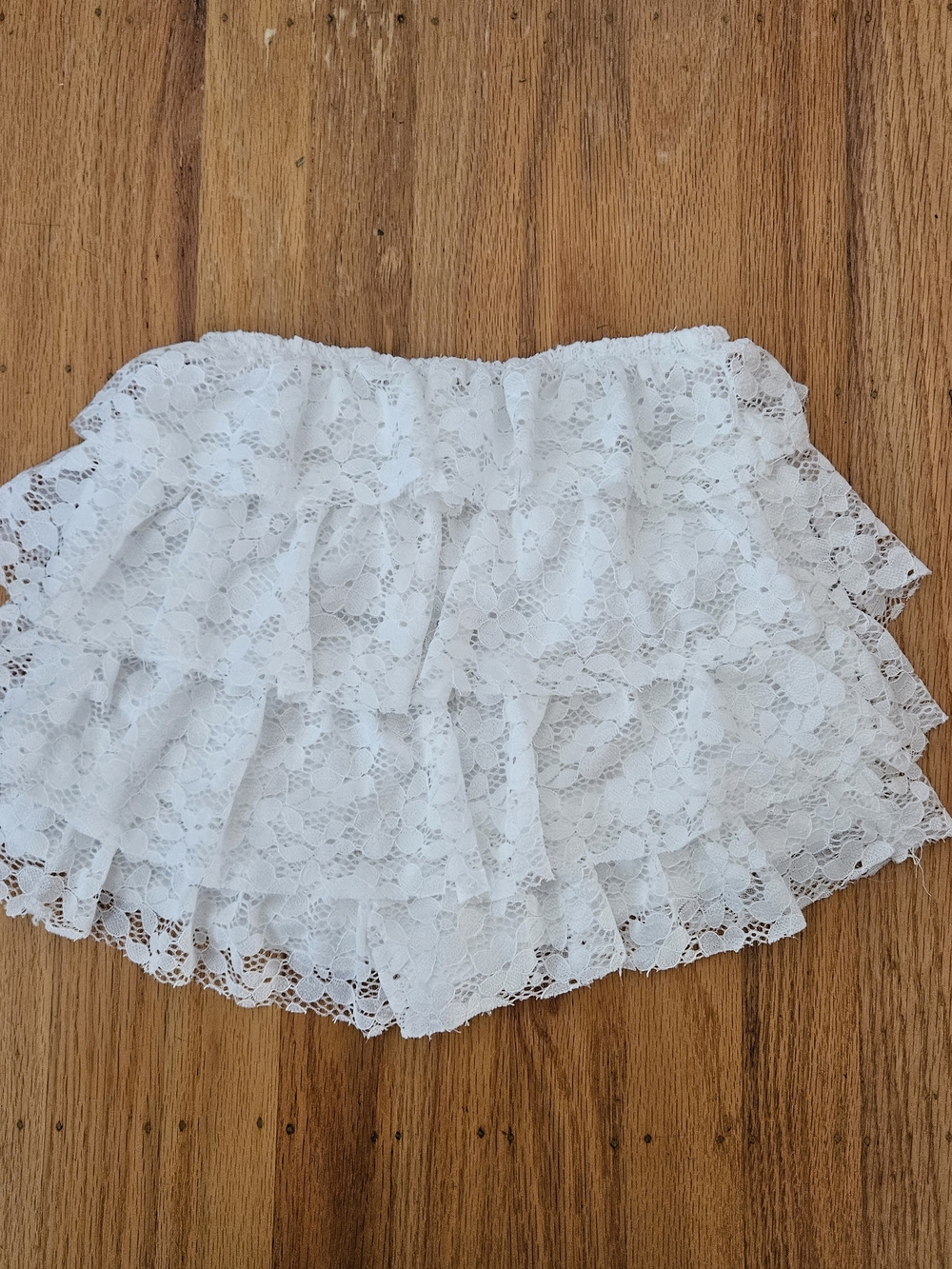 Charlotte Russe White Lace Tiered Micro shorts